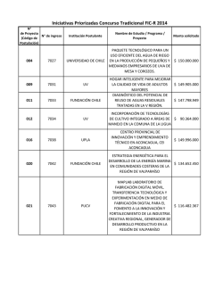 Iniciativas Priorizadas Concurso Tradicional FIC-R 2014