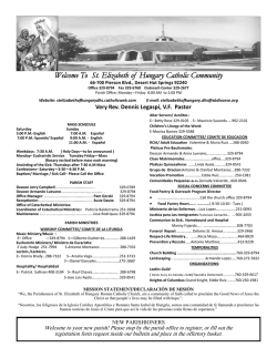 St. Elizabeth of Hungary Catholic Community - E-churchbulletins.com