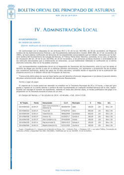 IV. Administraci&oacute;n Local - Gobierno del Principado de Asturias