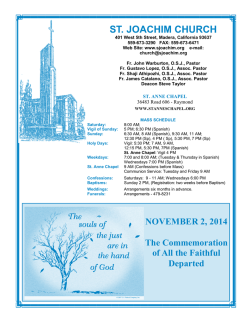 November 2, 2014 - St. Joachim Church
