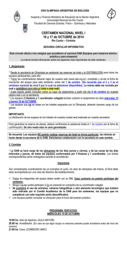 Circular Informativa Certamen Nacional Nivel I - 2014 - Olimp&iacute;ada