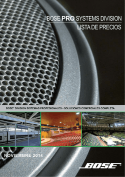 Lista Precios Bose Profesional-Noviembre 2014