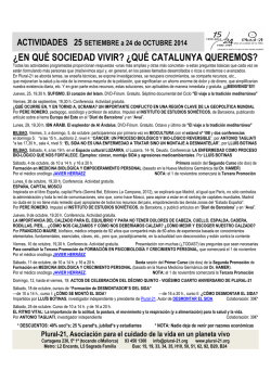 Plural-21---Actividades 25 SETIEMBRE a 24 OCTUBRE - 2014 (PDF)