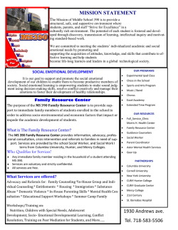 MISSION STATEMENT 1930 Andrews ave. Tel. 718-583-5506