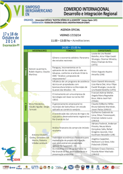 AGENDA OFICIAL VIERNES 17/10/14 11.00 &ndash; 13.00 hs - red cidir