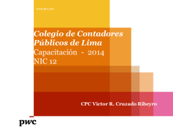 Colegio de Contadores P&uacute;blicos de Lima Capacitaci&oacute;n - 2014 NIC 12