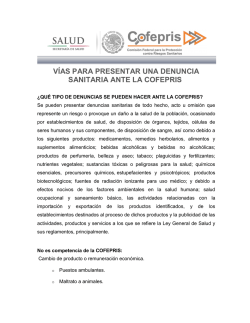 v&iacute;as para presentar una denuncia sanitaria ante la cofepris - umffaac