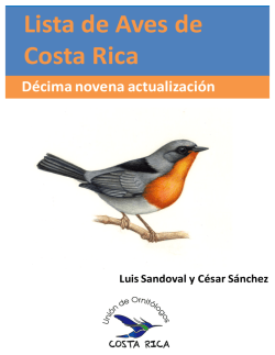 Lista de Aves de Costa Rica - Uni&oacute;n de Ornit&oacute;logos de Costa Rica