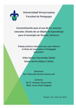 Concientizaci&oacute;n para el uso de los recursos naturales: dise&ntilde;o de un