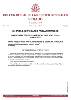 Ponencia conjunta de estudio sobre los riesgos derivados del uso