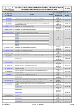 Actualizaci&oacute;n a: 2014-11-04 - Instituto Ecuatoriano de Normalizaci&oacute;n