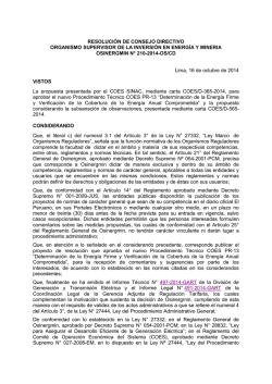 RESOLUCI&Oacute;N DE CONSEJO DIRECTIVO - osinergmin