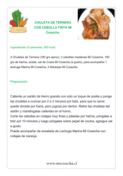 www.micosecha.cl CHULETA DE TERNERA CON CEBOLLA FRITA