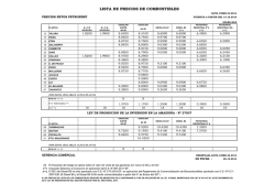 LISTA DE PRECIOS DE COMBUSTIBLES - Petroper&uacute;