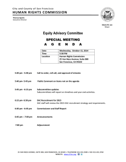 Equity Advisory Committee HUMAN RIGHTS COMMISSION