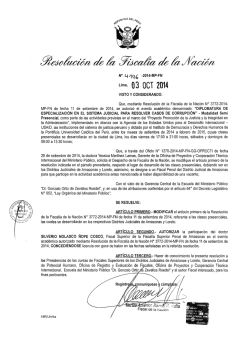 Lima, 03 OeT 2014 - Ministerio P&uacute;blico