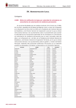 Notificaci&oacute;n de bajas por caducidad de extranjeros no comunitarios