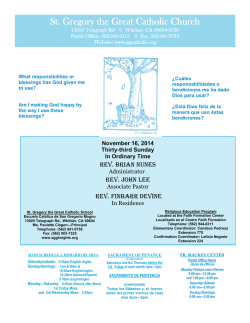 St. Gregory the Great Catholic Church - E-churchbulletins.com