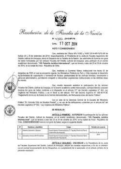 Lima, 17 OCT 2014 - Ministerio P&uacute;blico