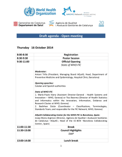 Draft agenda - Open meeting