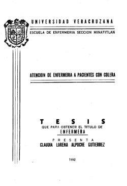 Atenci&oacute;n de enfermer&iacute;a a pacientes con c&oacute;lera