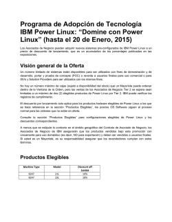 Programa de Adopci&oacute;n de Tecnolog&iacute;a IBM Power Linux: &ldquo;Domine