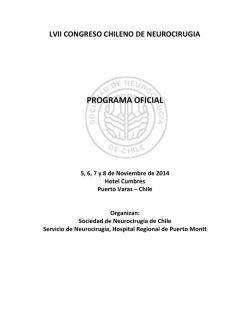 Programa Oficial Congreso - Sociedad de Neurocirug&iacute;a de Chile