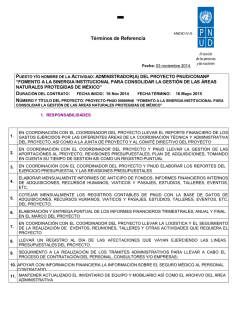 Administrador(a) de proyecto - El PNUD en M&eacute;xico