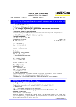 Ficha de datos de seguridad - K&auml;rcher
