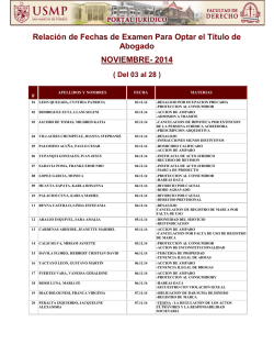 Ex&aacute;m. Noviembre (03 al 28) - USMP