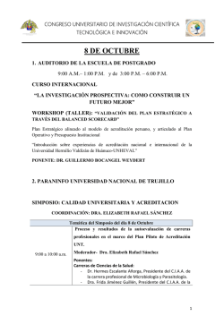 8 DE OCTUBRE - Congreso Universitario de Investigacion Cient&iacute;fica