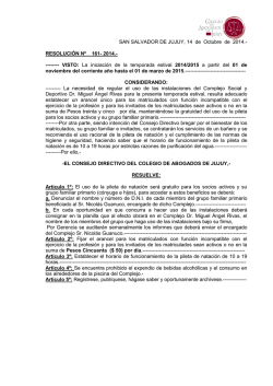 mi&eacute;rcoles, 15 oct 2014 . 09:47 - Colegio de Abogados de Jujuy