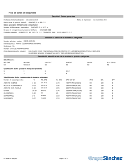 Hoja de datos de seguridad - S&aacute;nchez SA de CV