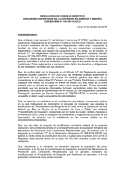 RESOLUCI&Oacute;N DE CONSEJO DIRECTIVO - osinergmin