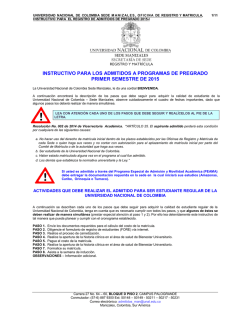 Instructivo para el Registro de Admitidos - inicio - Universidad