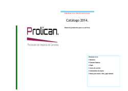 Cat&aacute;logo 2014. - Prolican.