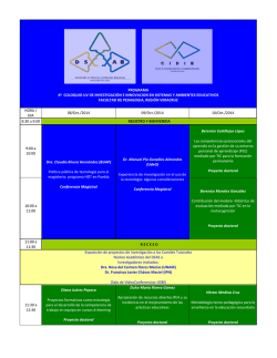 PROGRAMA 4&ordm; COLOQUIO UV DE INVESTIGACI&Oacute;N E