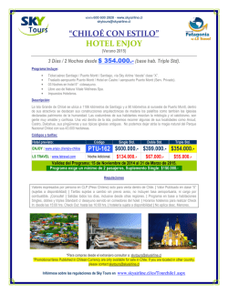 &ldquo;CHILO&Eacute; CON ESTILO&rdquo; HOTEL ENJOY - Sky Airline