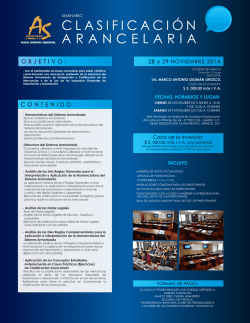 CLASIFICACI&Oacute;N ARANCELARIA - AS Comercio Exterior