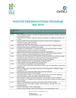 poster presentations program isa 2014 - Simposio Internacional de