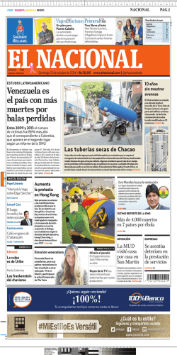 Venezuela es el pa&iacute;s con m&aacute;s muertes por balas - el nacional