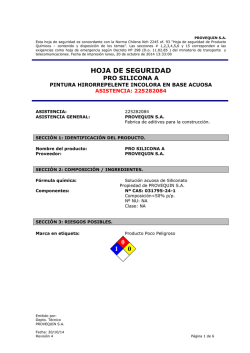 Hoja de Seguridad - Provequin SA