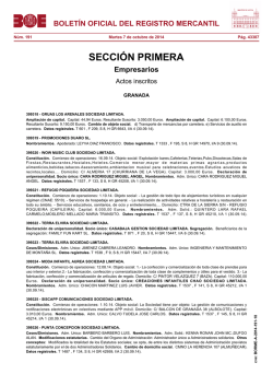 Actos de GRANADA del BORME n&uacute;m. 191 de 2014 - BOE.es