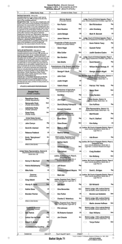 Ballot Style 71 - Coppell Republican Women