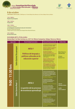 9:00 - 11:30 hrs - Coordinaci&oacute;n General de Educaci&oacute;n Intercultural y
