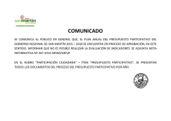 Plan Anual y Presupuesto Participativo 2015 - 2018 - Portal del