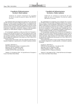 Notificaci&oacute; de resoluci&oacute; dautoritzaci&oacute; de lexpedient de zona de