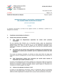 G/VAL/N/2/COL/2 7 de octubre de 2014 (14-5659) P&aacute;gina: 1/5