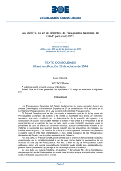 Ley 39/2010, de 22 de diciembre, de Presupuestos - BOE.es