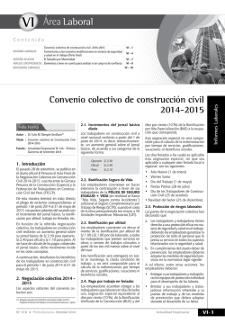 VI Convenio colectivo de construcci&oacute;n civil 2014-2015 - Revista